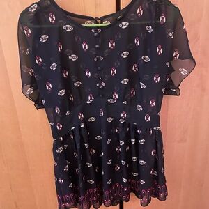 Anna Sui Black and Purple Blouse